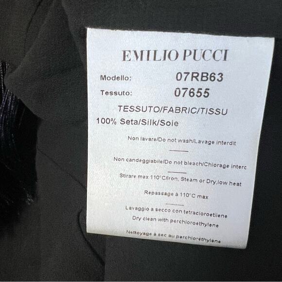 NEW Emilio Pucci Silk Beaded Tassel Open Front Cardigan Top Long Sleeve Sz 6 - Picture 4 of 12